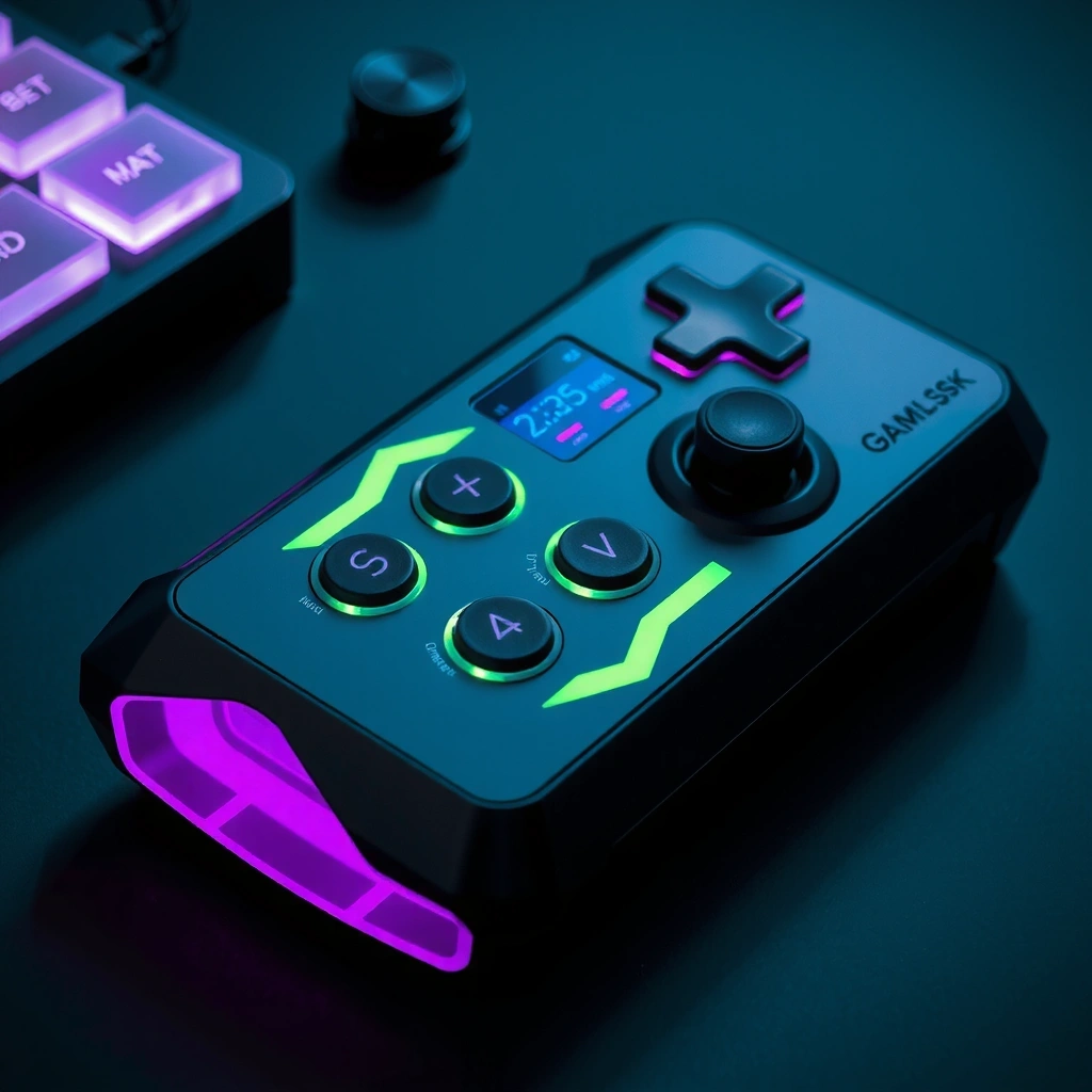 Controles de videojuegos estilo futurista